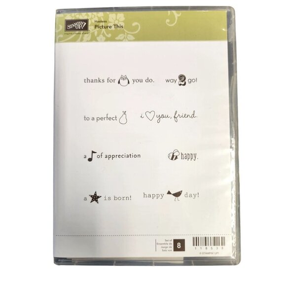 Stampin Up! 5 Complete Stamp Sets, Flowers, Labels, Tags, Vintage, and more - Picture 5 of 10